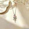 Elegant Cat Pendant Necklace: Fresh Design with Micro-Set Zircons for Women - Light Luxury & High-End Feel; Perfect Clavicle Chain Accessory.