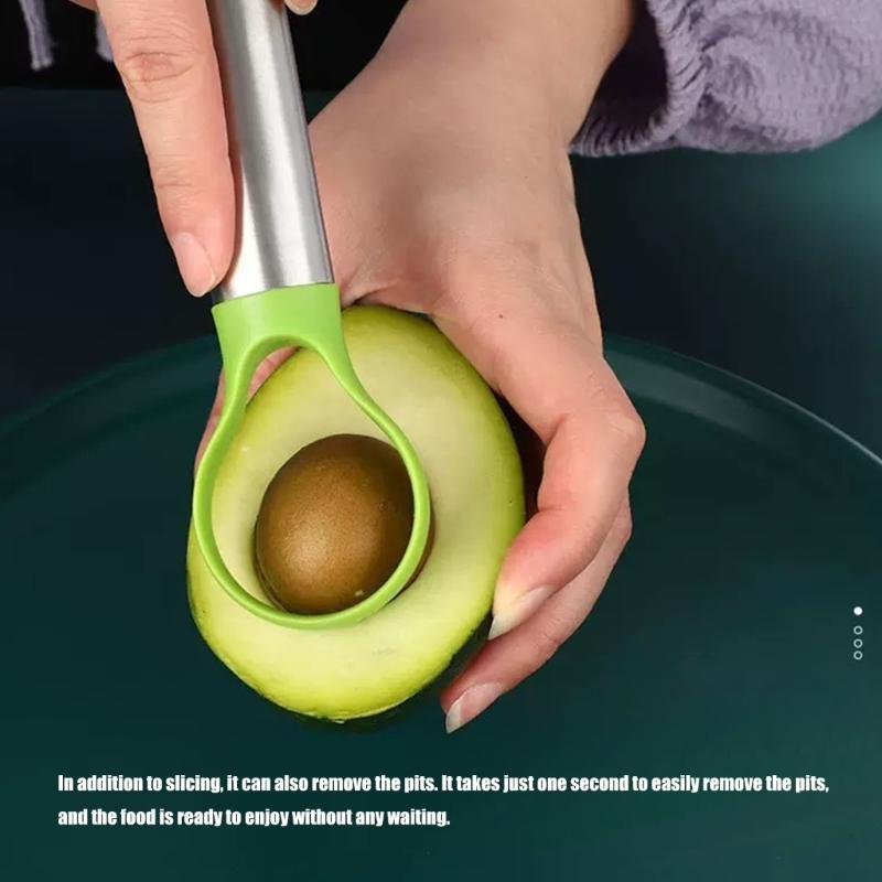 Professional Stainless Steel Fruit Cutter For Avocado Peach Dragon Fruit Cores Removal Ergonomic Nonslip Handle Slicer
