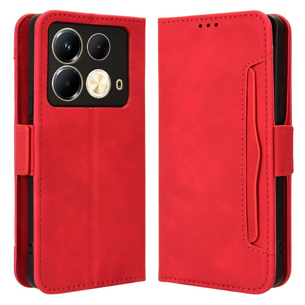 For Infinix Note 40 X6853 Case Shock-Absorbent Leather Phone Shell with Multiple Card Slots