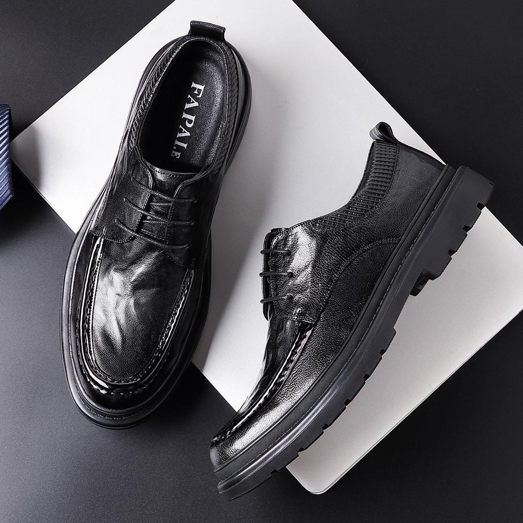 2025 Herren Lederschuhe Leder Britischer Stil Herrenschuhe Leder High-End Hochzeit Bräutigam Derby Schuhe Modetrend Vielseitig