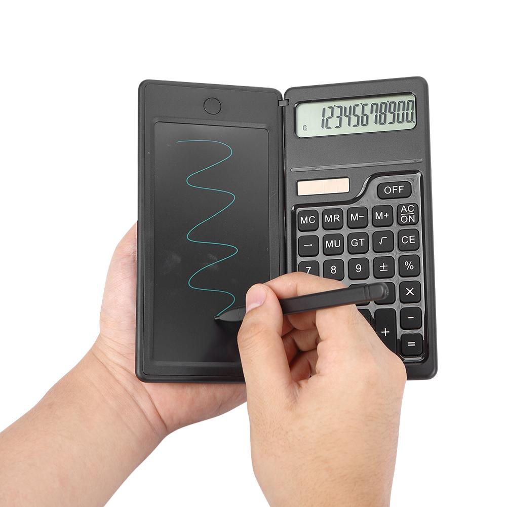 Podstawowy kalkulator, notatnik, tablet do pisania LCD o przekątnej 6 cali, zasilany energią słoneczną/baterią, kalkulator stacjonarny do szkoły, biura i biznesu