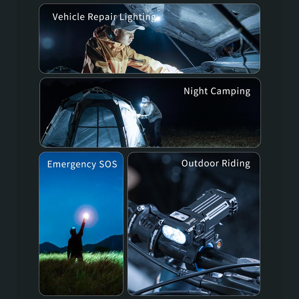 Wuben X2 Pro+ EDC Flashlight 1500 Lumens Type-C Rechargeable Protable IP65 Waterproof Magnetic Tail Include 2*920mAH Battery