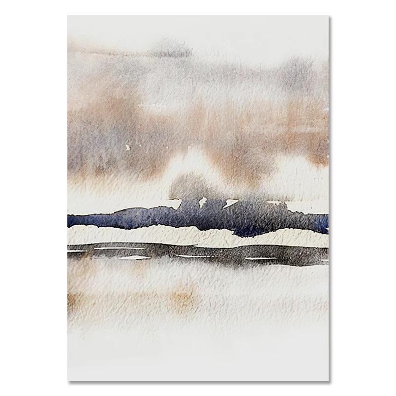 Abstract Sunset Landscape Canvas Painting Bohemia Art Poster Print Nordic Contemporary Wall Picture Modern Home Decoration