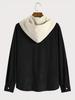 Men's Color-Block Corduroy Hooded Jacket - Warm and Thickened Design