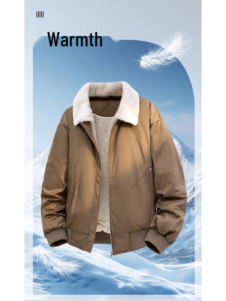 2025 Retro Fur Collar White Duck Down Winter Jacket with Fleece Lining - Thick, Warm, and Loose Niche Outerwear