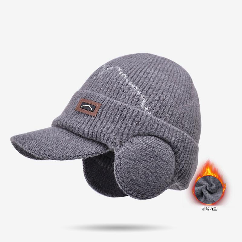 Winter Outdoor Cycling Ear Protection Headgear Fleece Thickened Cap Men's Cold and Warm Knitted Wool Hat