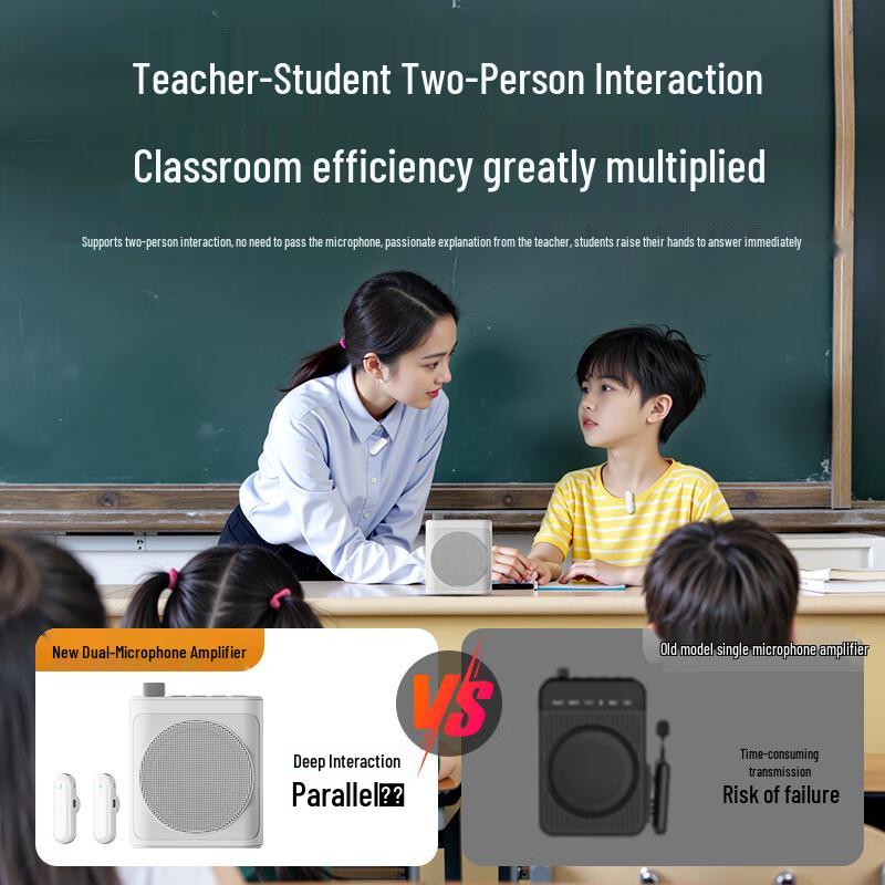 Hao Mu Ren Portable Wireless Amplifier with Dual Lavalier Microphones CN plug (adapter included)