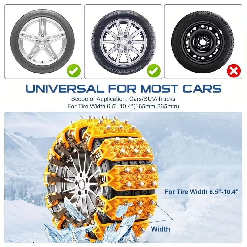 8PCS/set Universal Anti-slip Car Chains Are Suitable for Snow, Ice and Muddy Ground Anti-ski Chains Are Suitable for SUV and Off-road Truck Tires