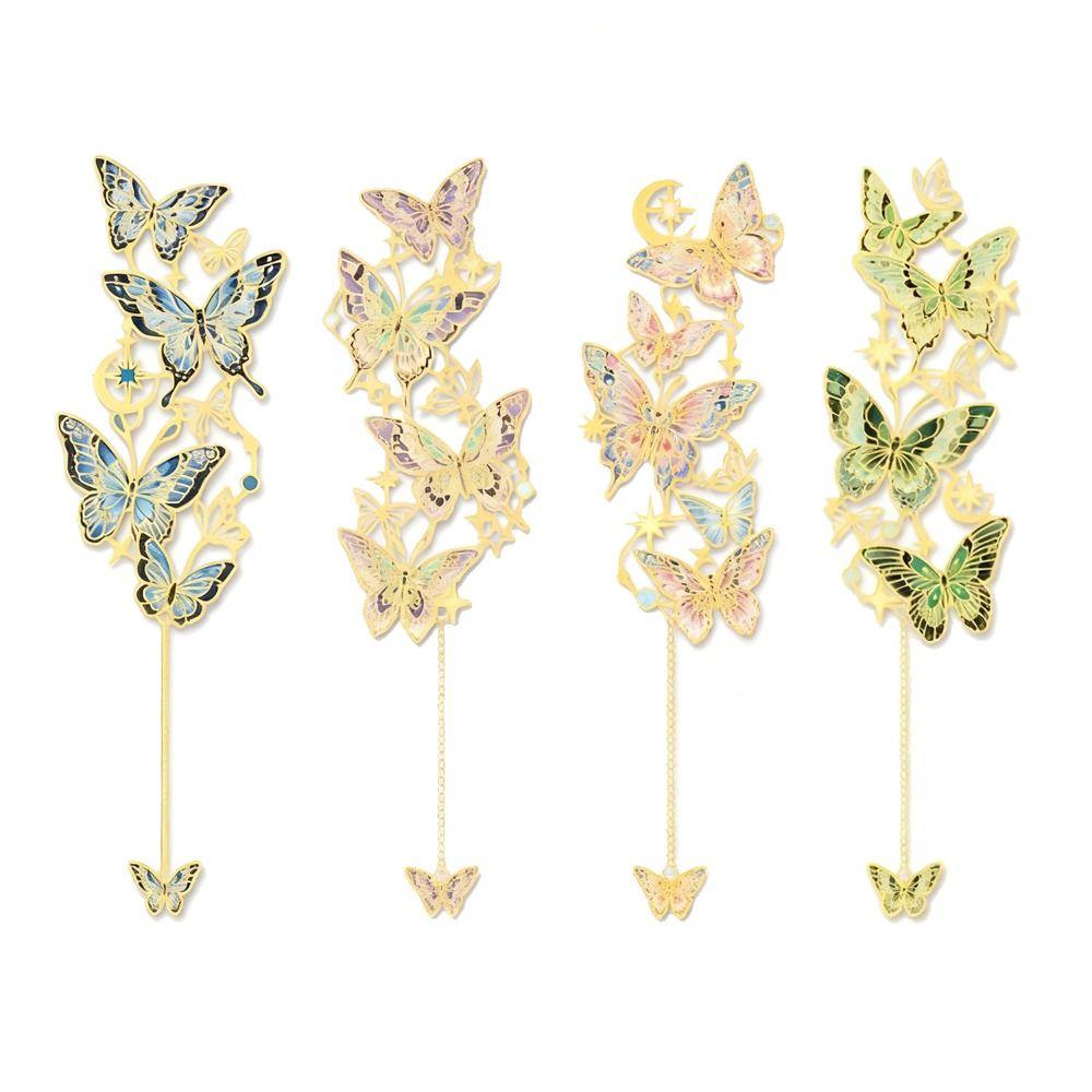 Schmetterlingsform Hohl Lesezeichen Buntes Design Lesezeichen Anhänger Metall Schreibwaren Abschlussgeschenke