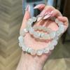 Elegant White Moonstone Crystal Bracelet Women Handmade Beaded Jewelry Minimalist Chic Style