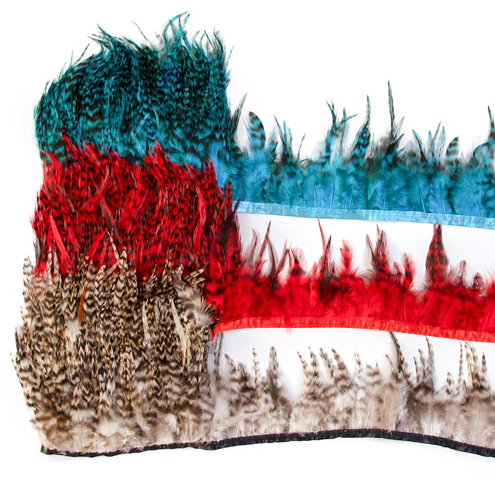 Feather1Meter Dyed Rooster Chicken Feather Trim 4-6inch Natural Pheasant Plumes for Fringe Ribbon Craft DIY Sewing Clothing Dress Decor