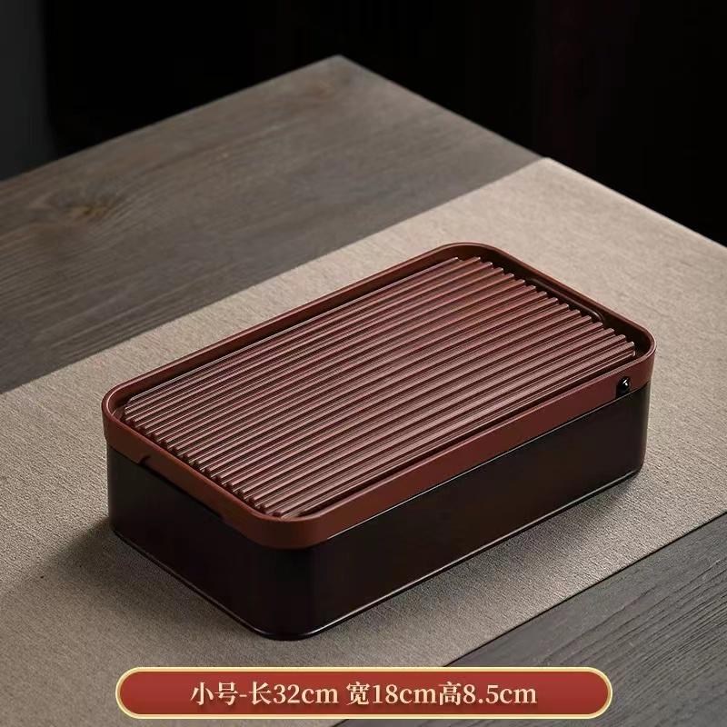 

Multifunctional bamboo tea tray storage box household living room kung fu tea set drainage tea tray storage box