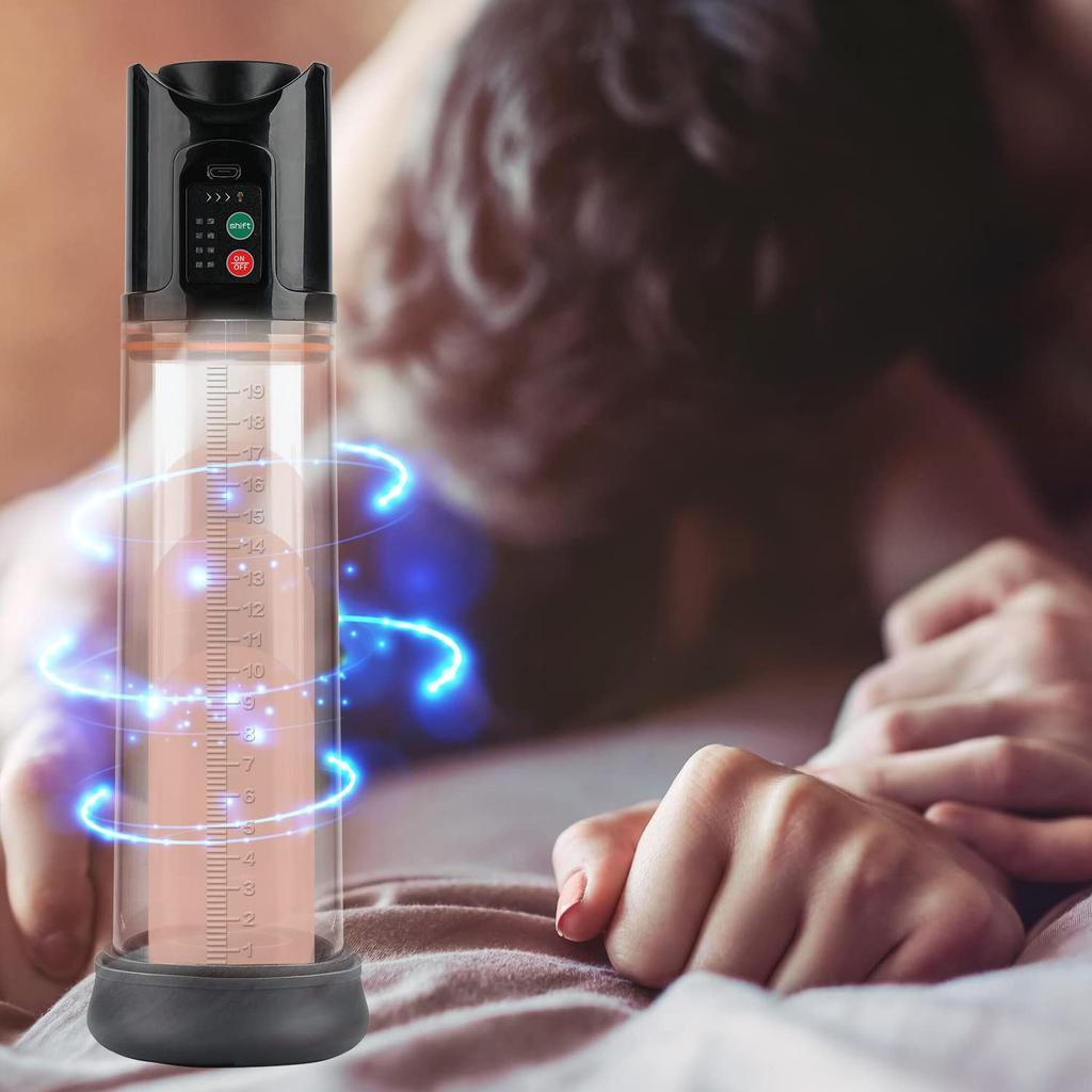 Hisecret Electric Penis Vacuum Penis Suction USB 4 Levels of Pressure for Comes with 2 Replacement Sex Toy Pump, Pump, Device, Rechargeable,