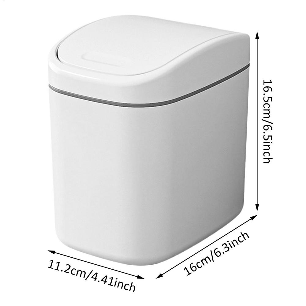 PP Small Desktop Trash Bin With Lid Multifunctional Sealed Waste Can Compact Desk Wastebasket Dustproof Design Mini Garbage