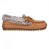 Womens/Ladies Cozy Kiss Leather Flat Moccasin Slippers