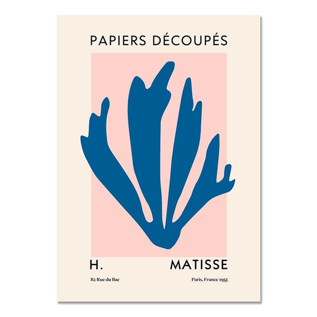 

Абстрактные растения, холст, картина, постеры Матисса, принты, листья и цветы, скандинавская современная картина для гостиной, декор на стену 21cm×30cm NoFrame