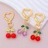 3D Cherry Design Keychain Sturdy Alloy Key Holder Cute Cherry Keychain Charm Key Pendant For Bags And Car Keys