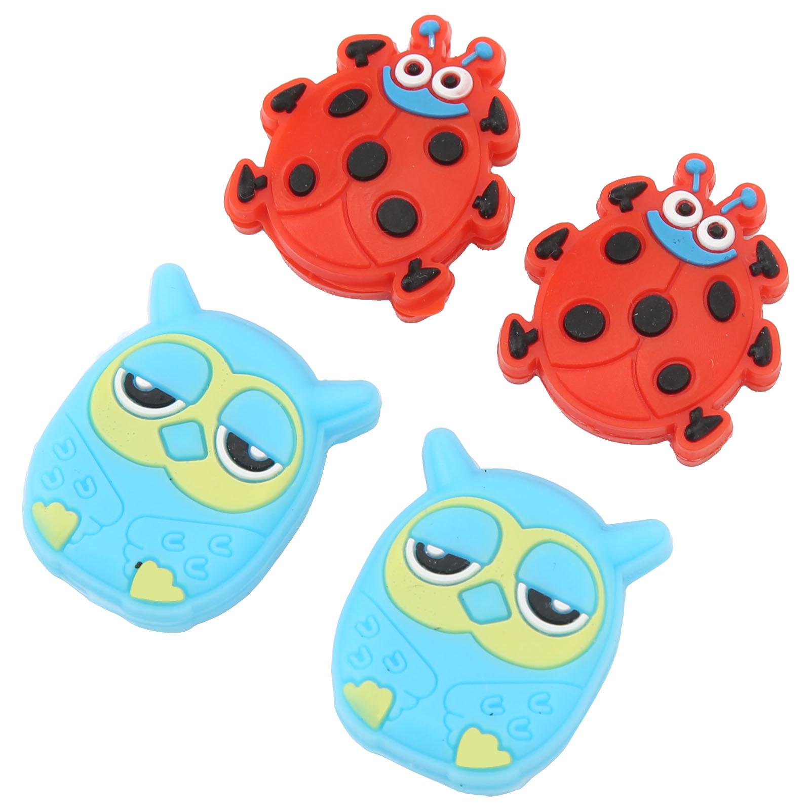 

4 шт. Теннисный виброгаситель в форме мультяшного животного, теннисный амортизатор, красная божья коровка