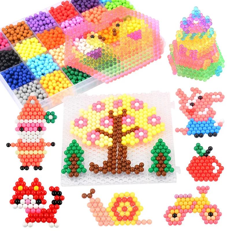 5mm Magic Water Beads 3D DIY for Children Puzzle Kids learning and Educational Toys Boys Girls Gifts Montessori Aquamosaic Set