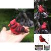 Christmas Red Bird Resin Hanging Decor For Garden Micro Landscape And Gifts