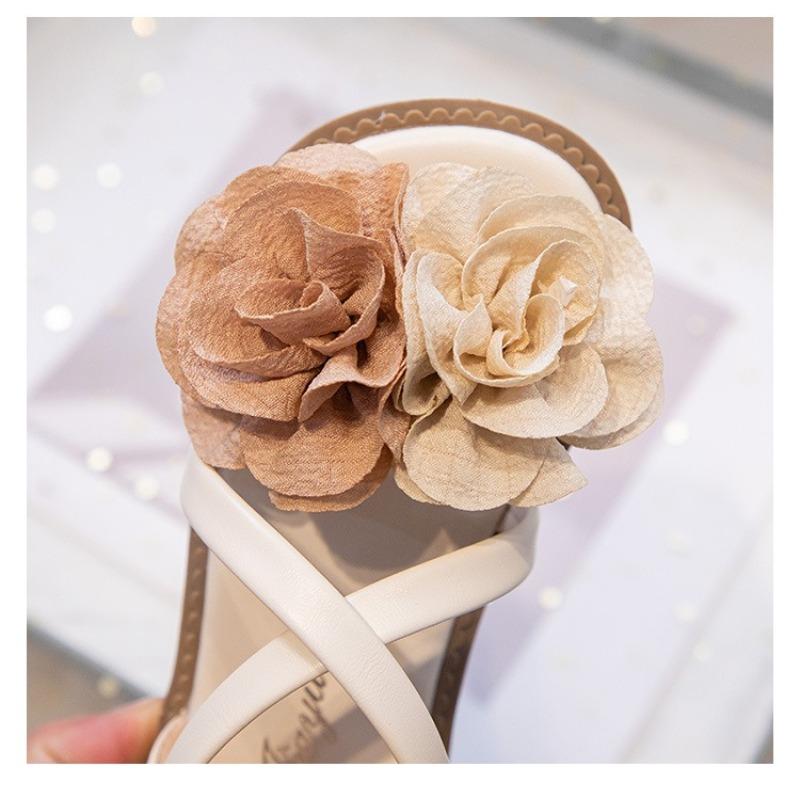Neue Sommer-Sandalen für Mädchen - Koreanischer Stil, Florale Römische Prinzessinnen-Sandalen, Vielseitige Strandschuhe für Kleine Mädchen