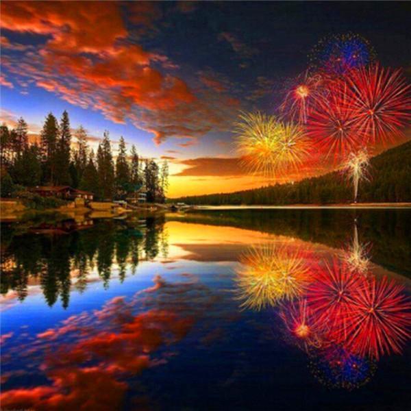 Full Round Diamond Painting Landscape Seaside 5D DIY Diamond Embroidery Sale Mountain Mosaic Handmade Gift