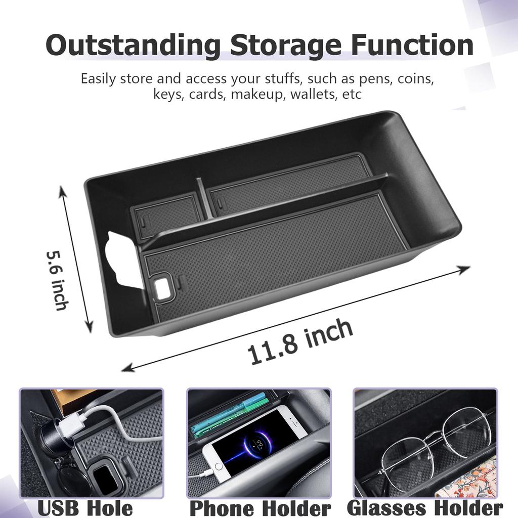 Center Console Organizer Storage Box for Toyota Camry 2025 9th Gen Armrest Storage Tray Center Console Interior Car Accessories