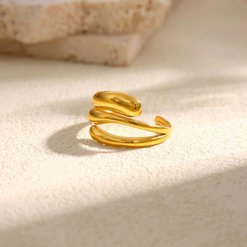 

Геометрическое кольцо из нержавеющей стали, женское, с нишевым дизайном высокого уровня, преувеличенное кольцо, украшение для рук