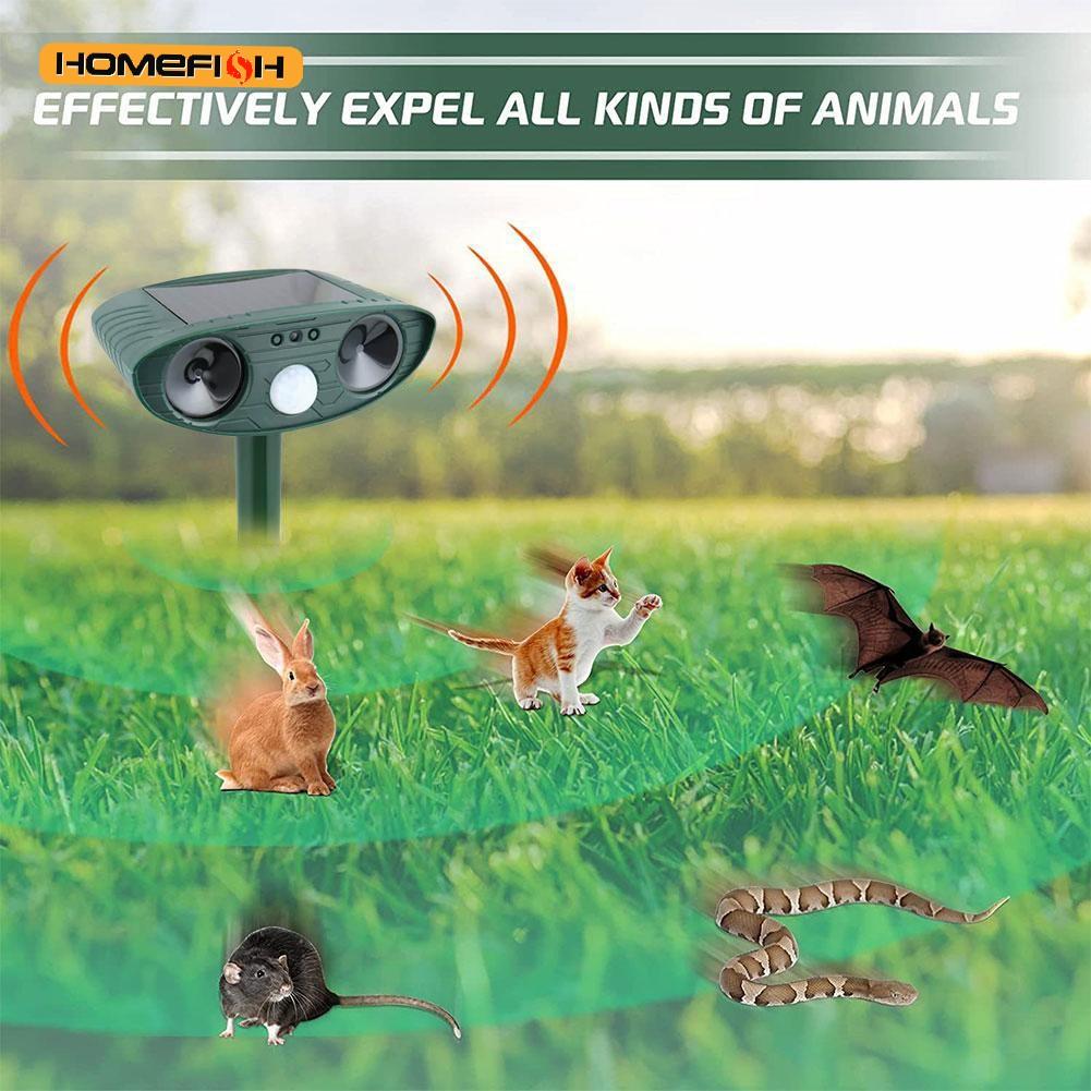 1pc Ultrasound Animal Repeller Solar Energy Cats And Dogs Repeller Rechargeable Garden FarmYard Waterproof Creature Deterrent
