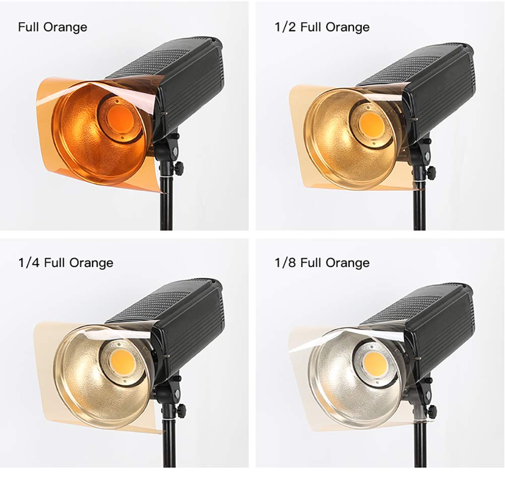 Meking Gel Color Filters 40cm X 50cm Set of 4 Orange Translucent Color Filters Color Overlay Color Correction Photography Compatible with Studio