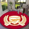 1pc Office Printed Round Carpet, Football Club Rug, Home Sofa Chair Mat For Christmas and Halloween Décor