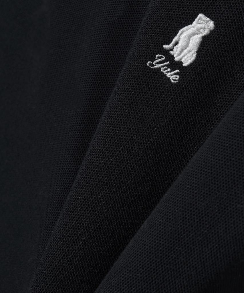 YALE Oversized Heritage Dan Quick Dry Pique Polo Shirt Black
