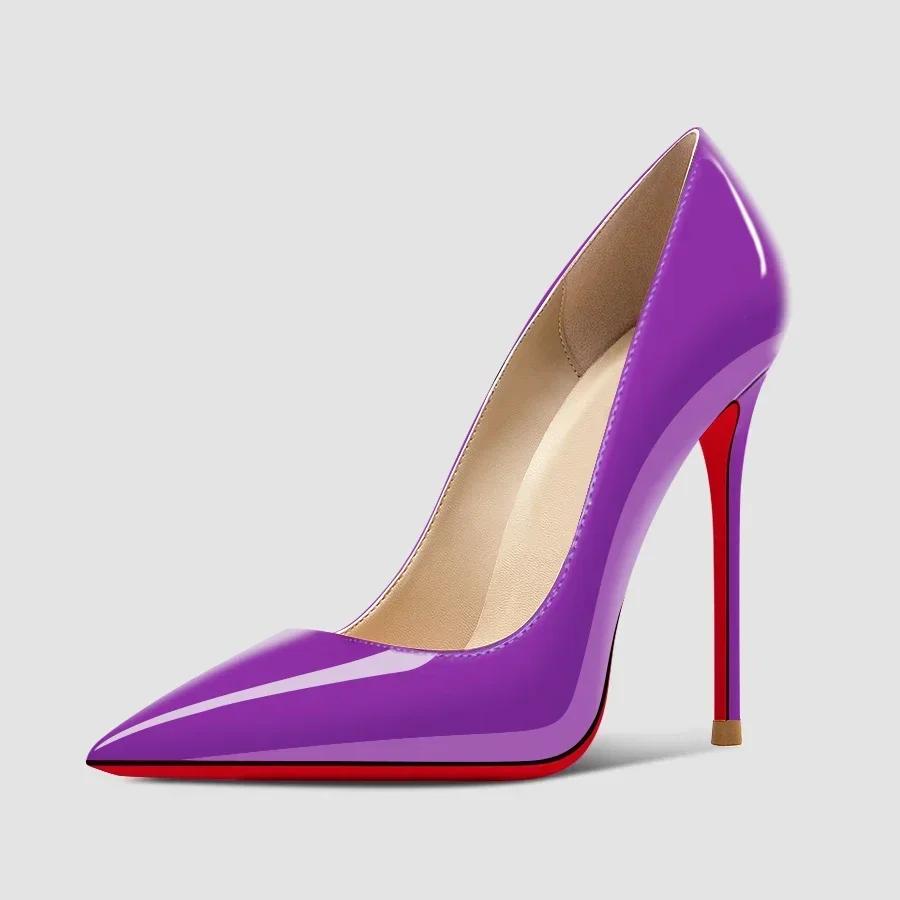 Fashion Customized Color Summer New 12cm Black Super High Heels for Women and Men, Slim Heels, Oversized, Sexy Pointed Single Shoes