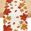 Fall Harvest Maple Leaf Linen Table Runner Holiday Party Decor Reusable Farmhouse Kitchen Dining Table Runner Autumn Decorations