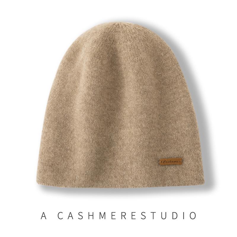 High Quality Pure Cashmere Hat for Men and Women Winter Double Layer Thicken Knitted Skullies Beanies Caps Female Outdoor Hats