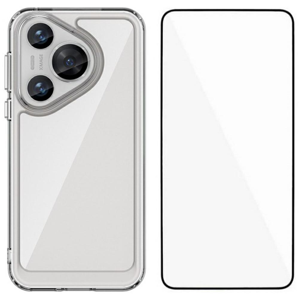 

Серия WANLONFENG MF для Huawei Pura 70 Чехол TPU+Акрил Прозрачная накладка на телефон с пленкой из закаленного стекла A