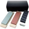 Naniwa Polishing Industrial 4 Piece Whetstone Set with Stand for Medium Finish #1000 Rough Grindi...