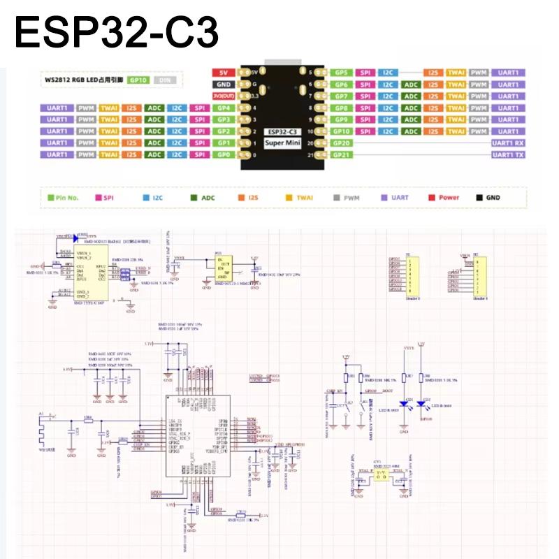 ESP32-C3 Development Board 4MB flash CORE Board ESP32 Super Mini Development Board ESP32 Development Board WiFi Bluetooth Module