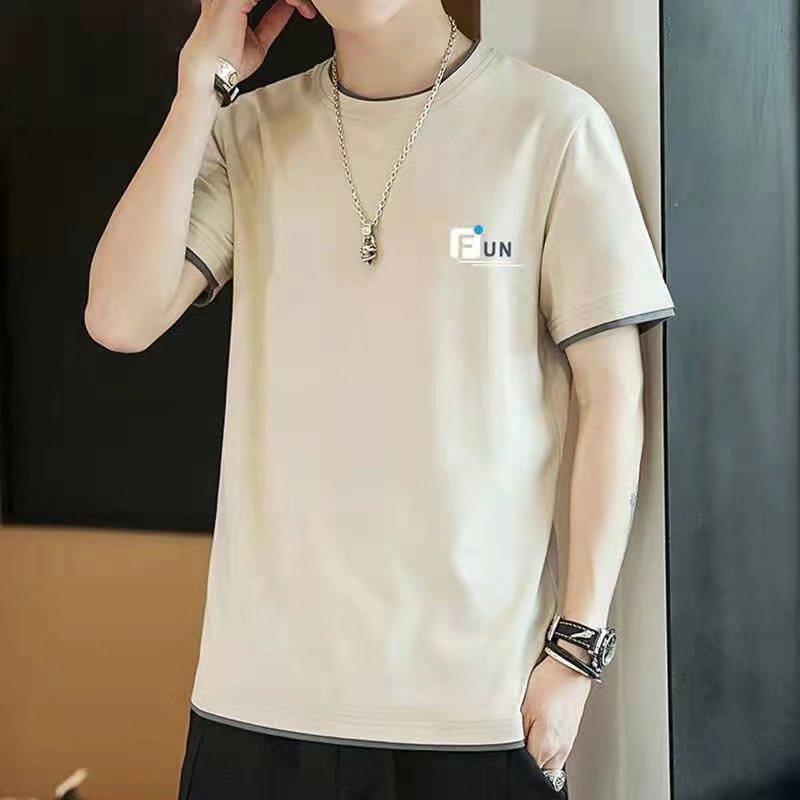 Men'S Short-Sleeved T-Shirt Summer Thin Ice Silk Breathable T-Shirt Trendy Student Top Men