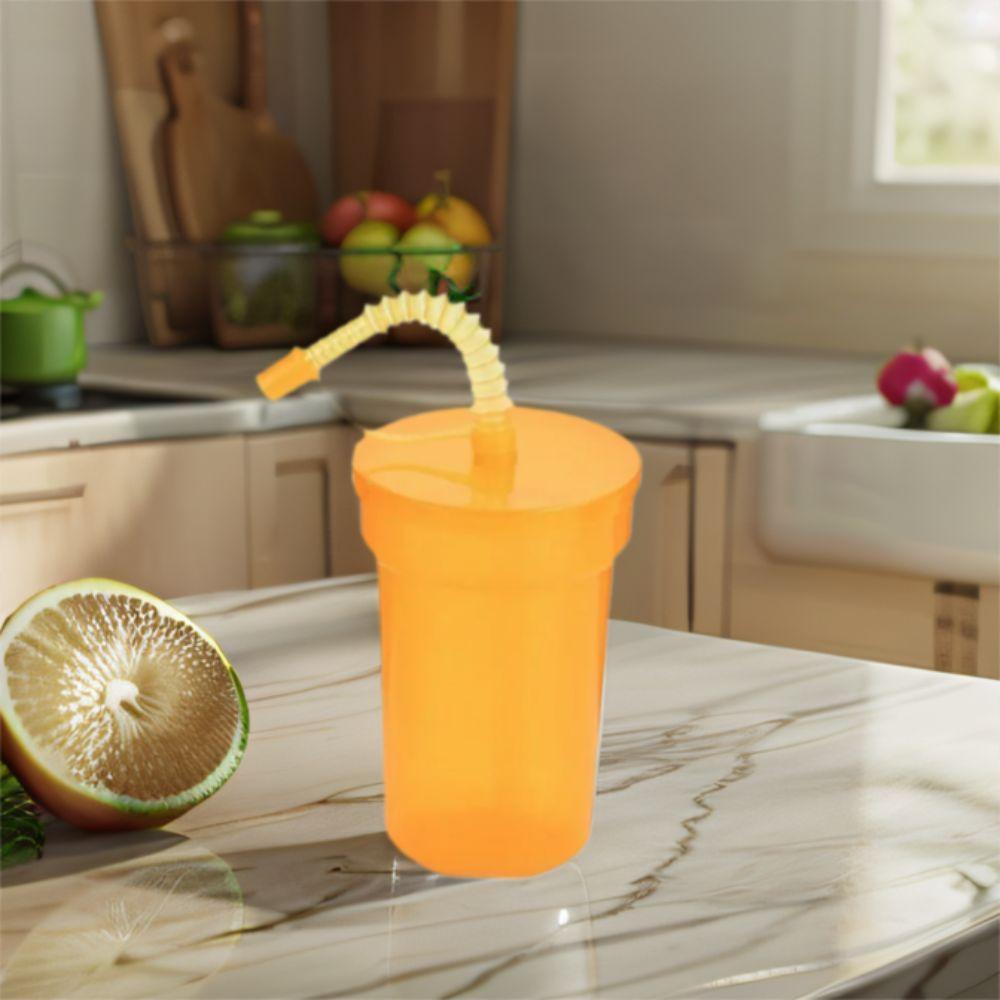 6pcs Spill-Proof Sipper Cups Colourful Drinking Cup Party Drink Cups Straws Cup  Kids