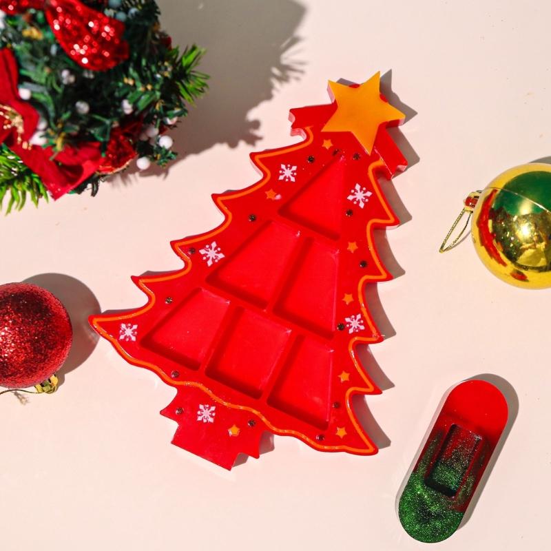 Christmas Tree Shaped Epoxy Resin Moulds Jewelry Box Molds for Storage Container