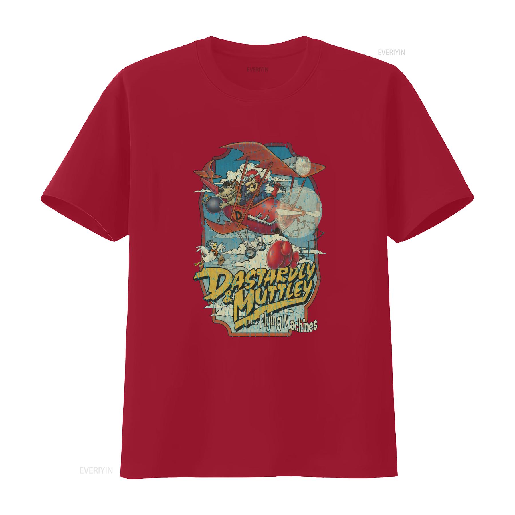 1969 Vintage Dastardly and Muttley Flying Machines Mens T Shirt vintage Washed Soft fashion designer clothes Stretched Stylish S