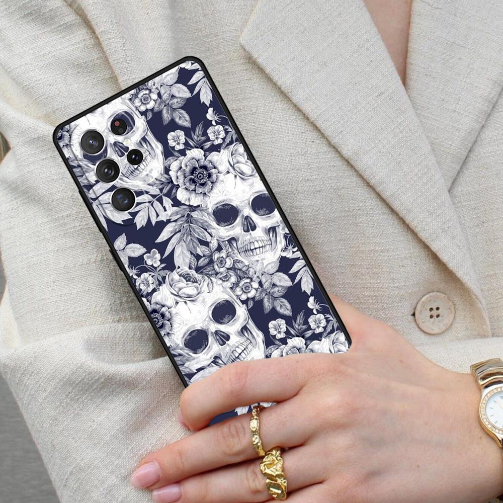 Skeleton Skull Bones Cell Phone Case for Samsung Galaxy S26 Ultra S25 S24 S23 S22 S21 S20 Note10 Cover