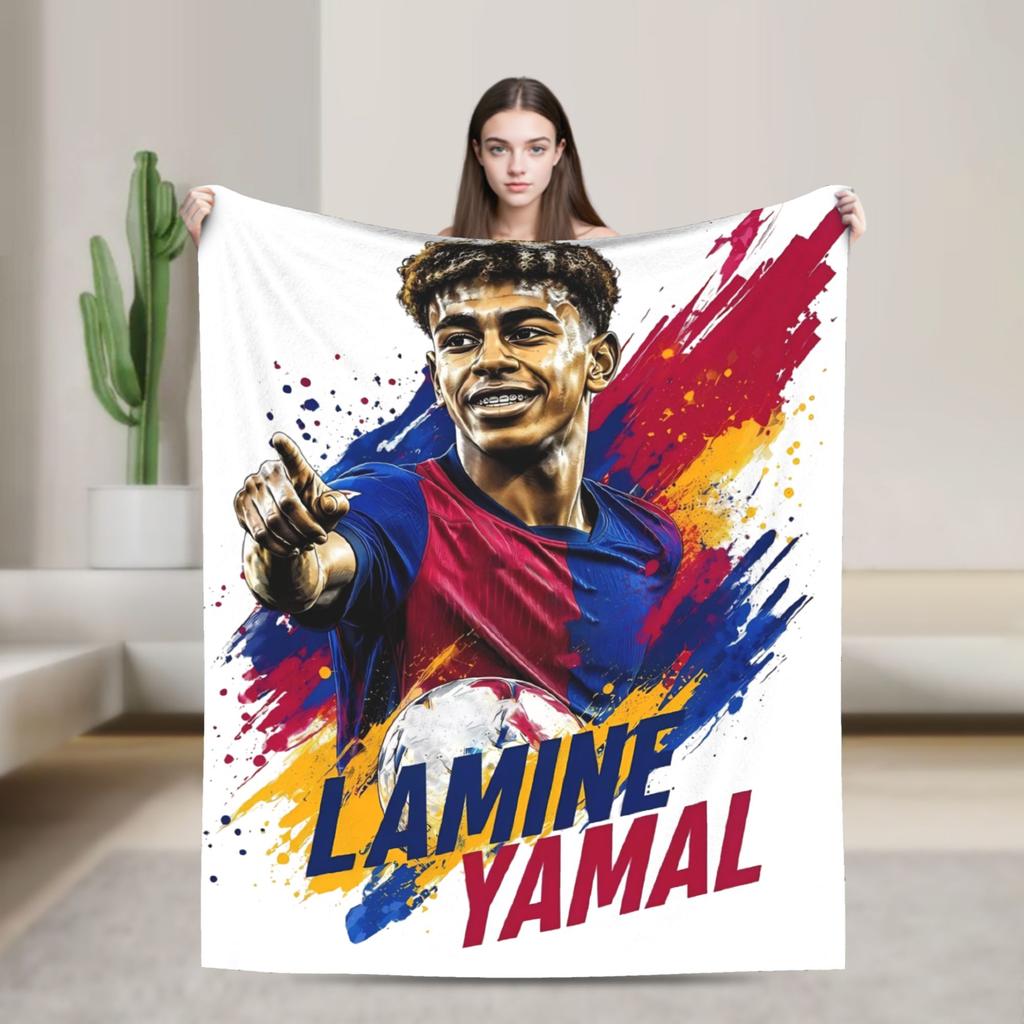 Lamine YYamal Flannel Blanket Number Football Creative Throw Blankets for Home cm Quilt