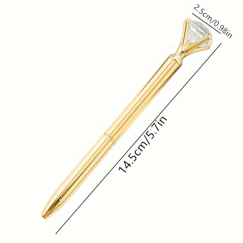 [Crystal Pen] 1pc Large Metal Rod Crystal Rhinestone Ballpoint Pen | Rhinestone Pen золотистый