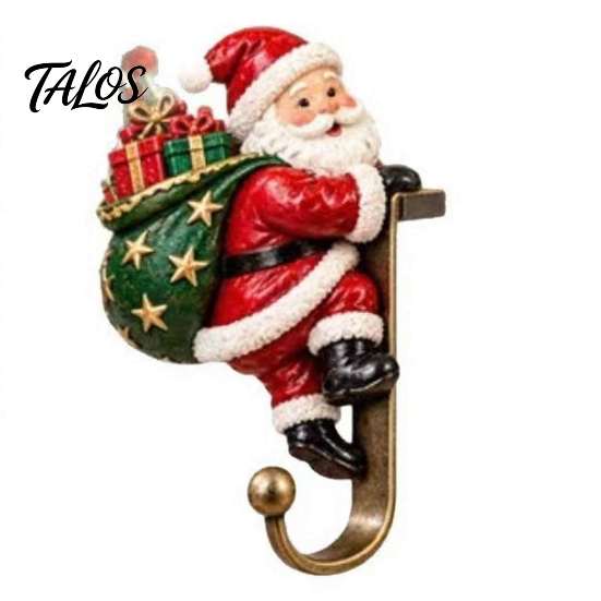 Metal Holiday Ornament Hooks Christmas Stocking Holders for Mantle, Santa Claus/Reindeer/Nutcracker/Red Bird Fireplace Heavy Duty Hangers Hangers,