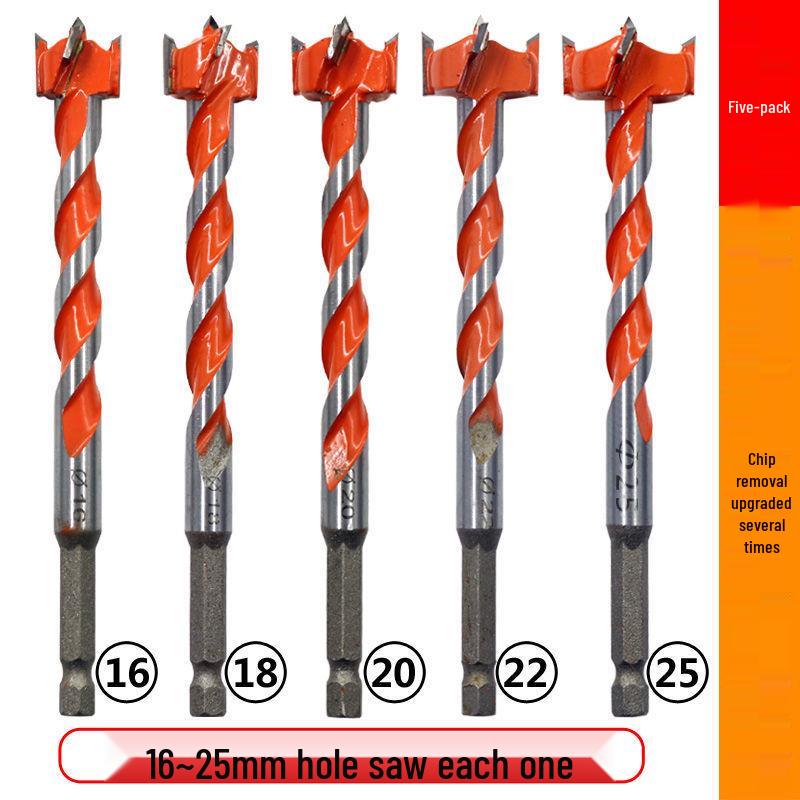 Gaură de fierăstrău cu gaură pentru prelucrarea lemnului din aliaj filetată cu coadă hexagonală pentru bormașină electrică - Bit de 6,35 mm