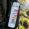 1PC Colorful Retro Rainbow Cartoon Print 750ml Portable Sports Water Bottle Leakproof Gym Outdoor Travel Drink Cup