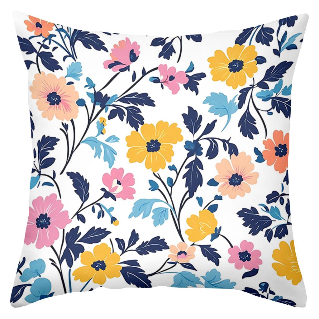 Floral Patterned Throw Pillows For Home Decor Polyester Pillowcase, Sofa Decorative Cushion Cov Headboard Pillow