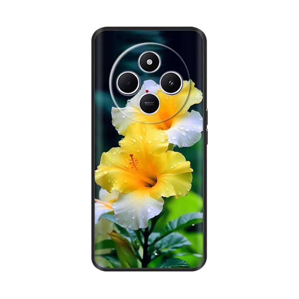 Shockproof Funda For Xiaomi Redmi A4 5G Case 6.88" Soft TPU Silicone Phone Cover For RedmiA4 2024 A 4 Capas Printed Heart Flower